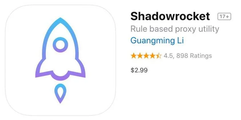 App Store 搜索小火箭显示 Shadowrocket 售价 2.99 美元